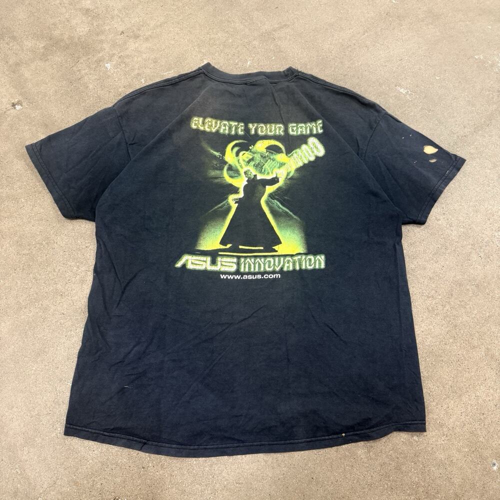 Vintage Y2K ASUS Elevate Your Game Computer Promo T-shirt XL Innovation Gaming